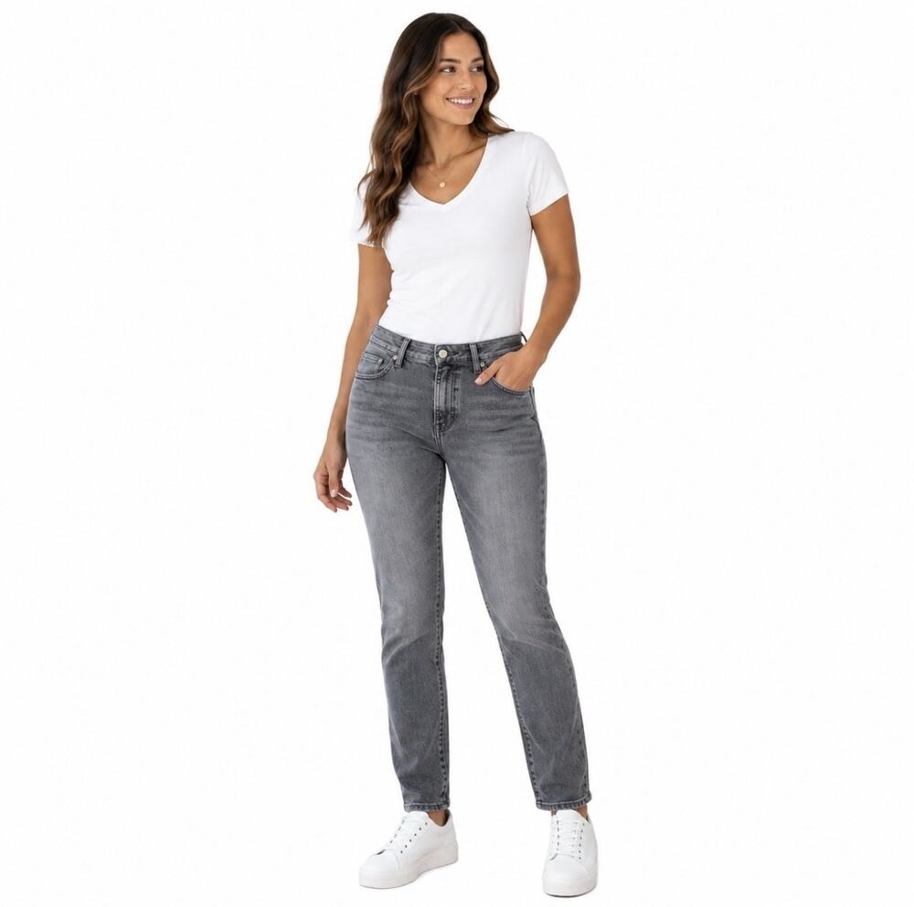 7 For All Mankind Gray Skinny Jeans Women’s 27 Italian Fabric Stretch Denim